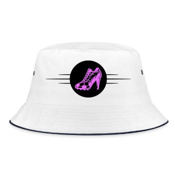 Frauenfussball Fussballschuhe Fussball - Bucket Hat - Weiß/Navy - Vorne