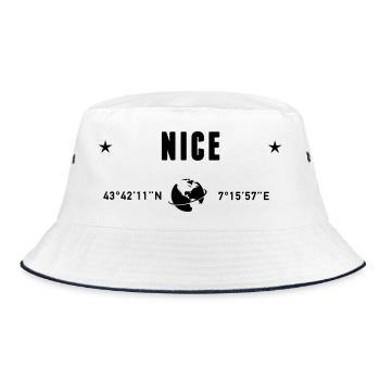 Nice France Coordonnées Gps Globe - Bob - blanc/marine - Devant
