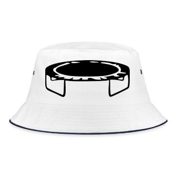 Trampolin springen Geschenk - Bucket Hat - Weiß/Navy - Vorne