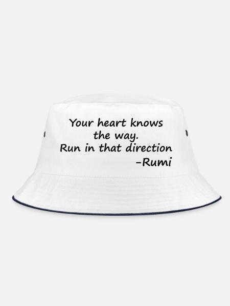 Dein-Herz-kennt-den-Weg - Bucket Hat - Weiß/Navy