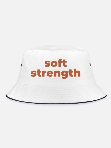 Sanfte Stärke Typografie - Bucket Hat - Weiß/Navy