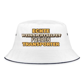 Echte Weihnachtselfen fahren Transporter - Bucket Hat - Weiß/Navy - Vorne