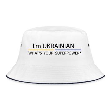 Je suis ukrainienne, quel est ton super-pouvoir ? - Bob - blanc/marine - Devant