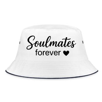 Eternal Souls Boho Schriften-Design - Bucket Hat - Weiß/Navy - Vorne