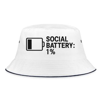 Batterie sociale – 1 % restant - Bob - blanc/marine - Devant