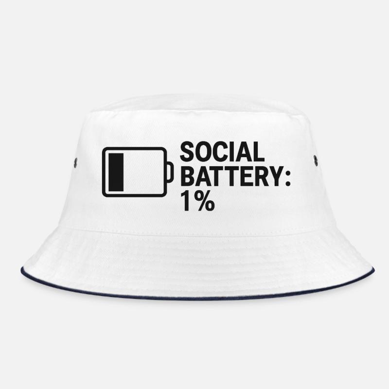 Social Battery – 1% Left Bucket Hat