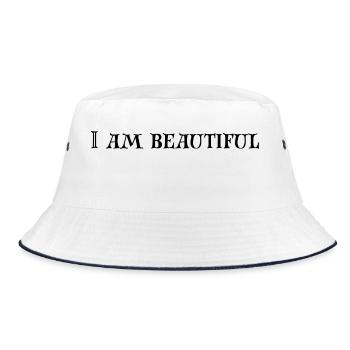 I am beautiful design show your beauty - Bucket Hat - white/navy - Front