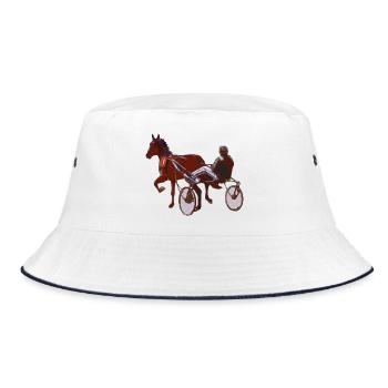 traber trabrennen pferderennen - Bucket Hat - Weiß/Navy - Vorne