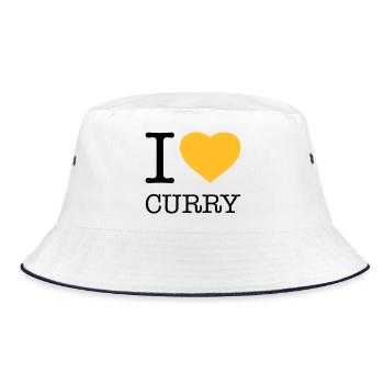 I LOVE CURRY - Bucket Hat - white/navy - Front