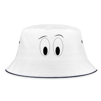 augen - Bucket Hat - Weiß/Navy - Vorne