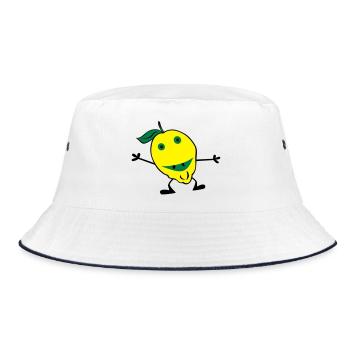 Zitronen Mann - Bucket Hat - Weiß/Navy - Vorne