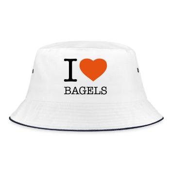 J’AIME LES BAGELS Bagel - Bob - blanc/marine - Devant