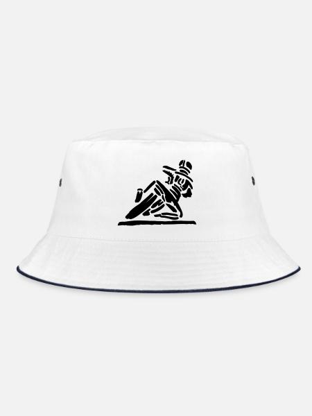 Hanging_of - Bucket Hat - Weiß/Navy - Vorne