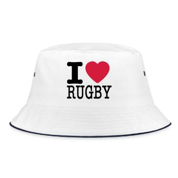I love rugby - I love rugby - Bucket Hat - white/navy - Front