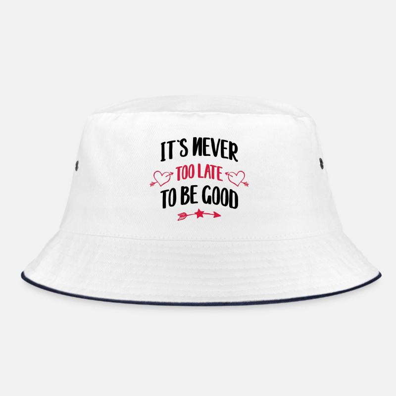 lustiger Spruch - Bucket Hat - Weiß/Navy