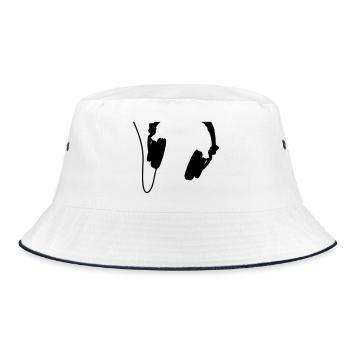 headphones_vector - Bucket Hat - white/navy - Front