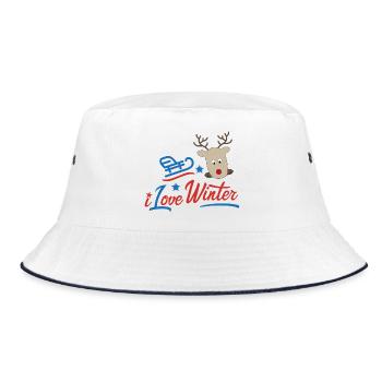 winter - Bucket Hat - white/navy - Front