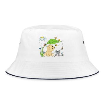 Bärchen im Regen - Bucket Hat - Weiß/Navy - Vorne