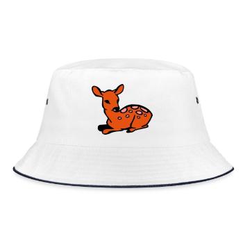 Fawn - Bucket Hat - white/navy - Front