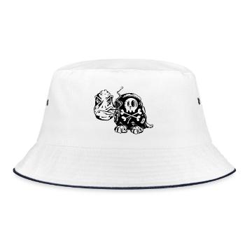 tortue crâne - fumer - cigarette -Totenkopf - Bob - blanc/marine - Devant