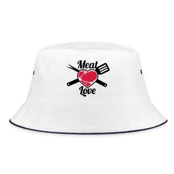 Meat Love | Fleisch Herz | Heart - Bob - blanc/marine - Devant