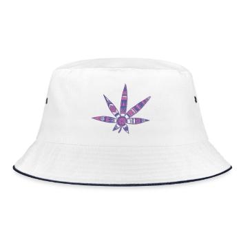 leaf - Bucket Hat - white/navy - Front