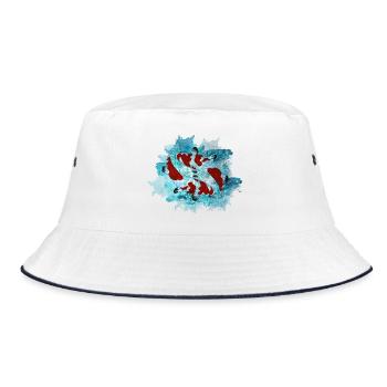 Koi - Bucket Hat - Weiß/Navy - Vorne