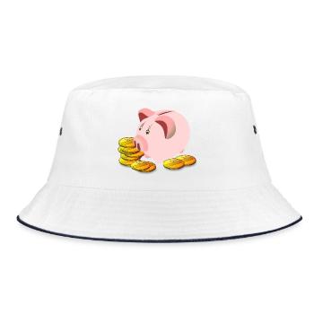 piggy bank - Bucket Hat - white/navy - Front