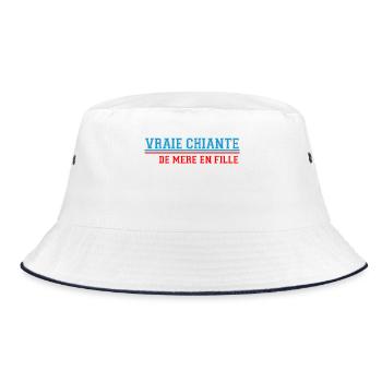 T shirt Humour Patriotique Femmes En Folie - Bob - blanc/marine - Devant