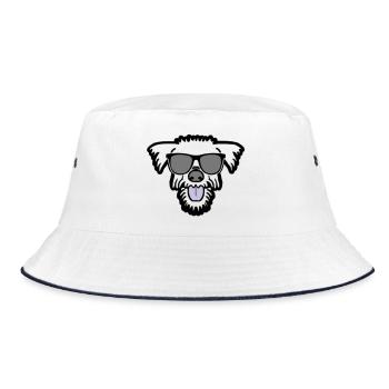 cool dog in the summer holidays - Bucket Hat - white/navy - Front
