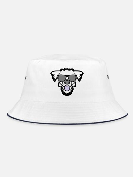 cool dog in the summer holidays - Bucket Hat - white/navy - Front