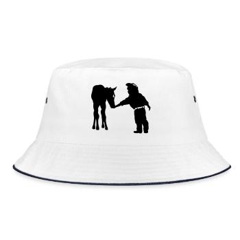Cowboy - Bucket Hat - Weiß/Navy - Vorne