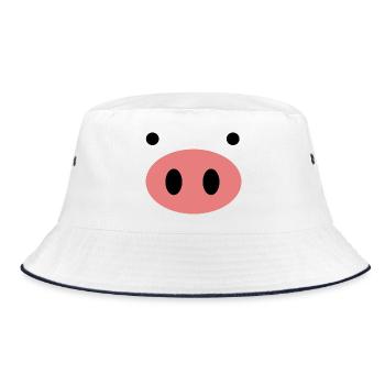 Pig nose - Bucket Hat - white/navy - Front