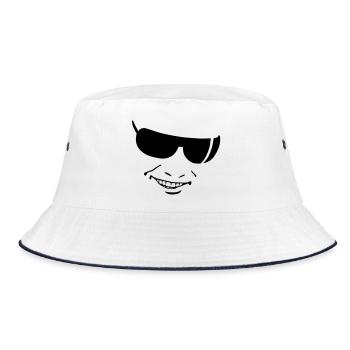 smile - Bucket Hat - white/navy - Front