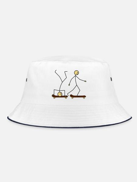 Skateboard Fun - Bucket Hat - white/navy - Front