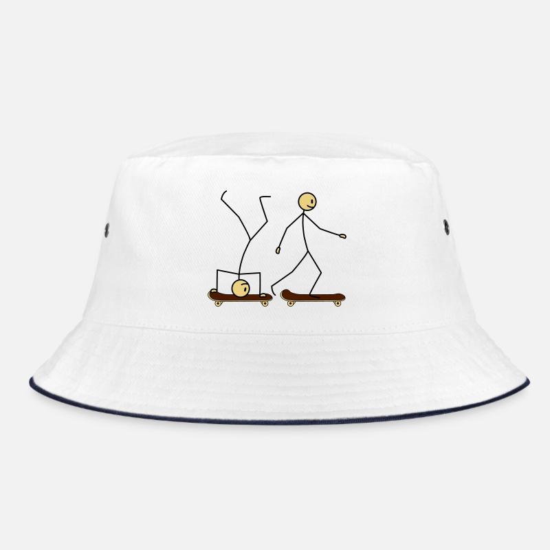 Skateboard Fun - Bucket Hat - Weiß/Navy