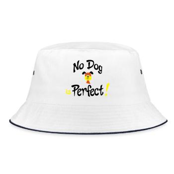 Lustiger Hund - Bucket Hat - Weiß/Navy - Vorne