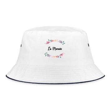 Floral theme - The Bride - Bucket Hat - white/navy - Front