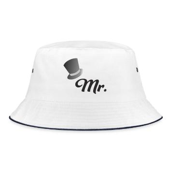 bräutigam - Bucket Hat - Weiß/Navy - Vorne