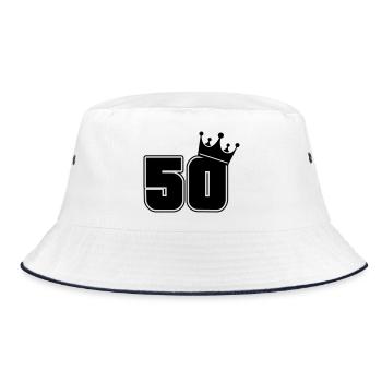 50 - Bucket Hat - white/navy - Front