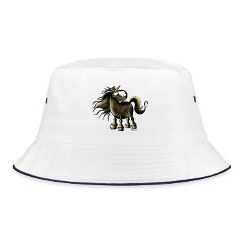 Fabel Pferd - Bucket Hat - Weiß/Navy - Vorne