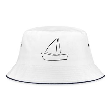 Boot - Bucket Hat - Weiß/Navy - Vorne