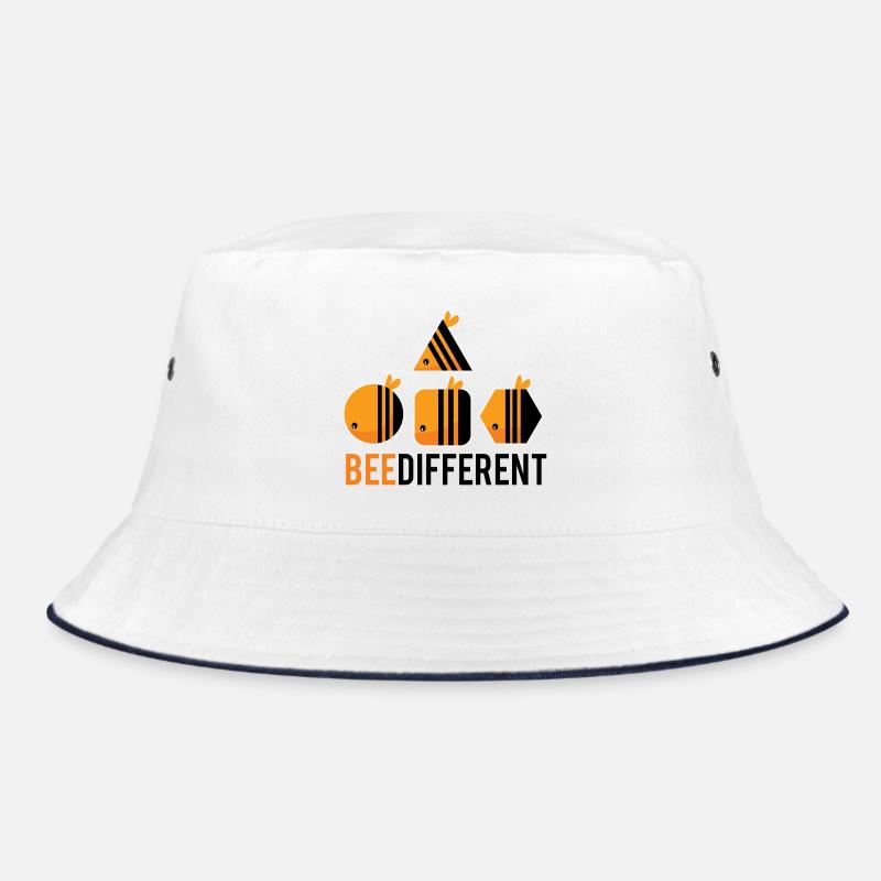 Bee Different - Bucket Hat - Weiß/Navy