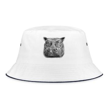 hippo - Bucket Hat - white/navy - Front
