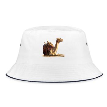 Camel - Bucket Hat - white/navy - Front