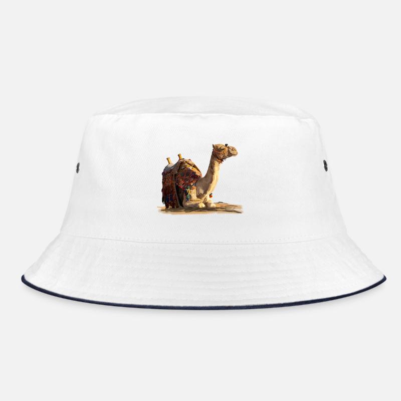 kamel - Bucket Hat - Weiß/Navy