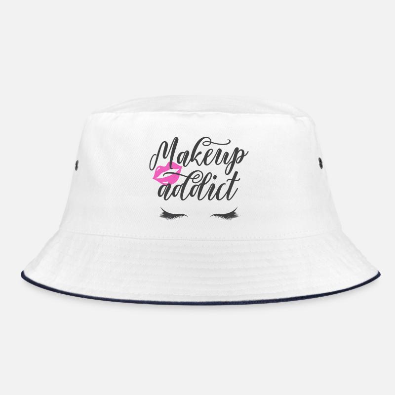 Custom design pink lips long eyes eyelashes Bucket Hat