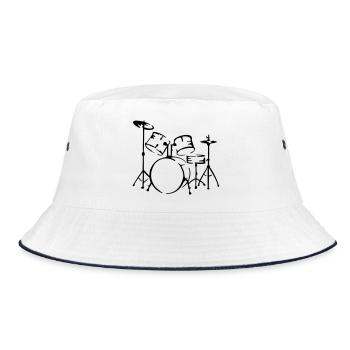 drum - Bucket Hat - white/navy - Front