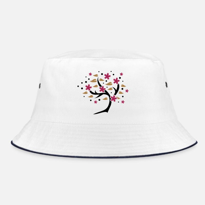 stylized cherry blossom tree in spring Bucket Hat