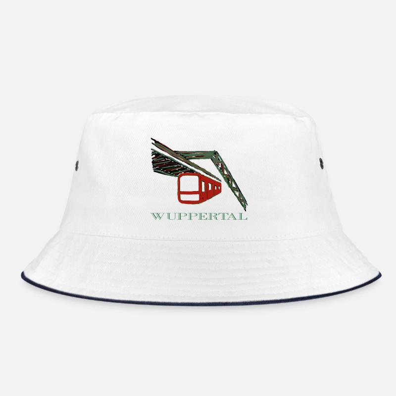 Schwebebahn - Bucket Hat - Weiß/Navy